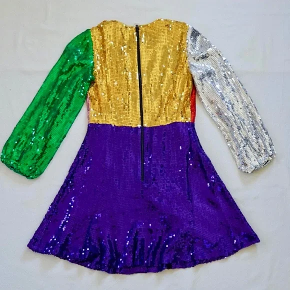 Alice + Olivia Multicolor Sequin Mini Dress - Picture 4 of 11